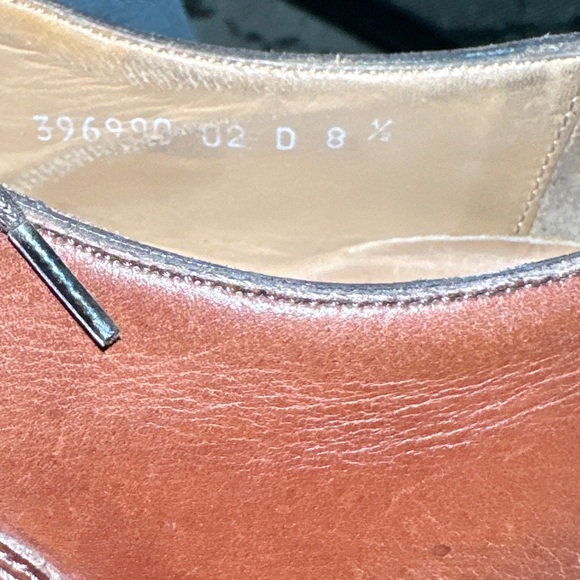 SANTONI Italy | Darian Brown Leather Lace Up Plain Cap Toe Oxfords | Men's 8 1/2 - Picture 8 of 8